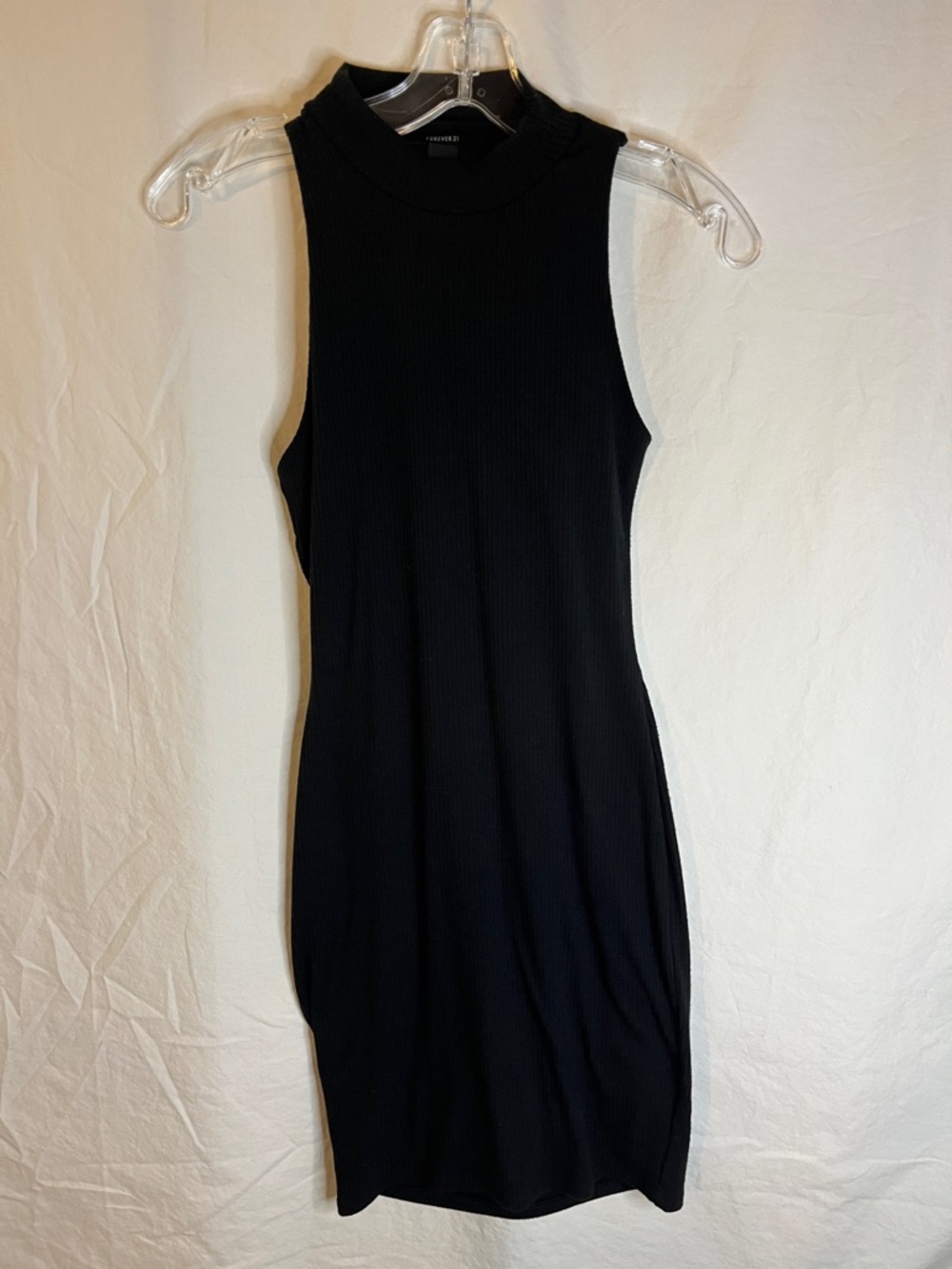 😻5for$15😻 Forever 21 Asymmetrical back lined Ribbed Mock-Neck bodycon S